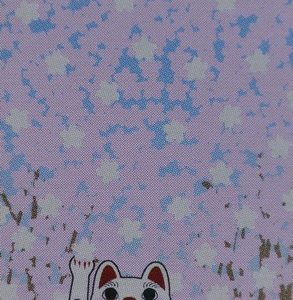 serviette tenugui chats sous les cerisiers en fleur