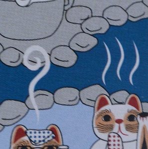 tenugui chat au bain onsen