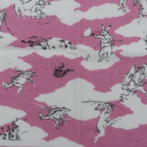 serviette coton doublé éponge motif animaux fond rose 35x35