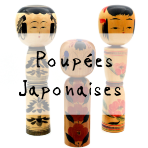 Poupées traditionnelles Japonaises en bois Kokeshi