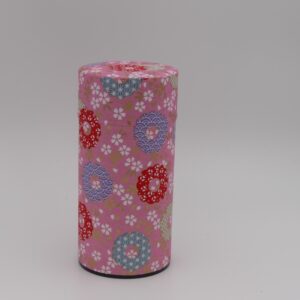 boite à thé métal et papier japonais motif fleur