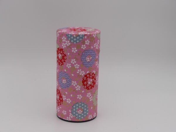 boite à thé métal et papier japonais motif fleur